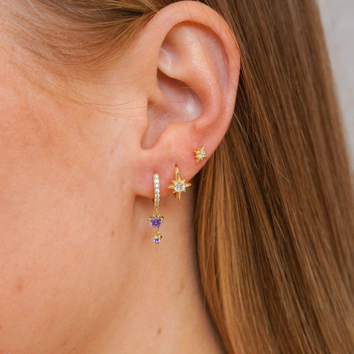 Stella North Star Gold Huggie Earrings