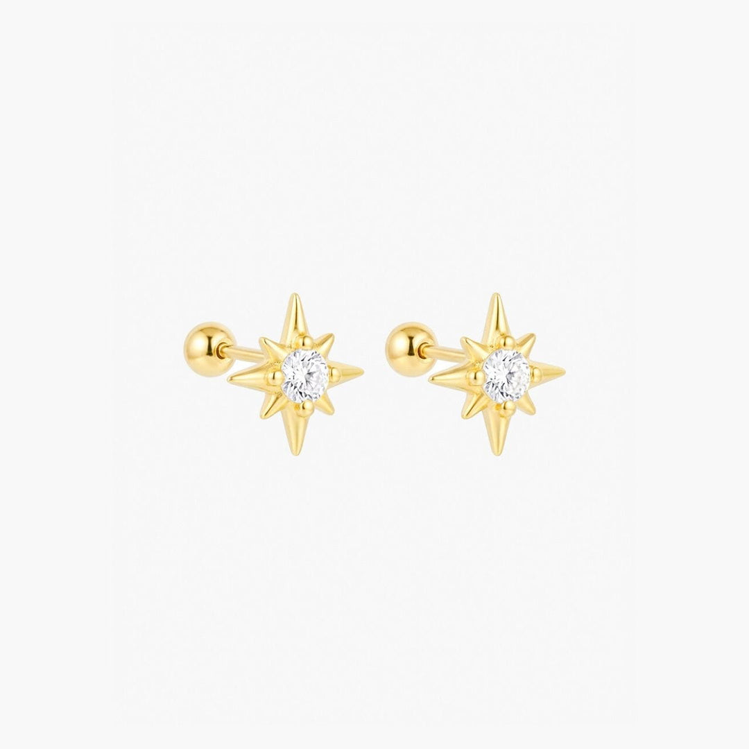 Aster Gold Star Stud Earrings