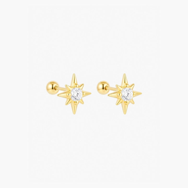 Aster Gold Star Stud Earrings