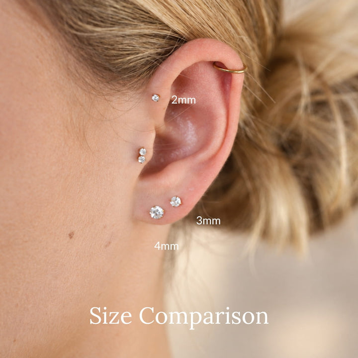 Classic Crystal Titanium Flatback Stud – Single