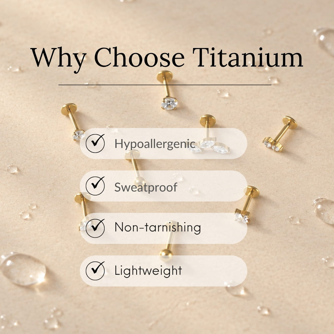 Classic Crystal Titanium Flatback Stud – Single