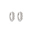 Pave Bezel Huggie Hoop Earrings Sterling Silver