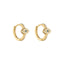 Pave Evil Eye Huggie Hoop Earrings Gold