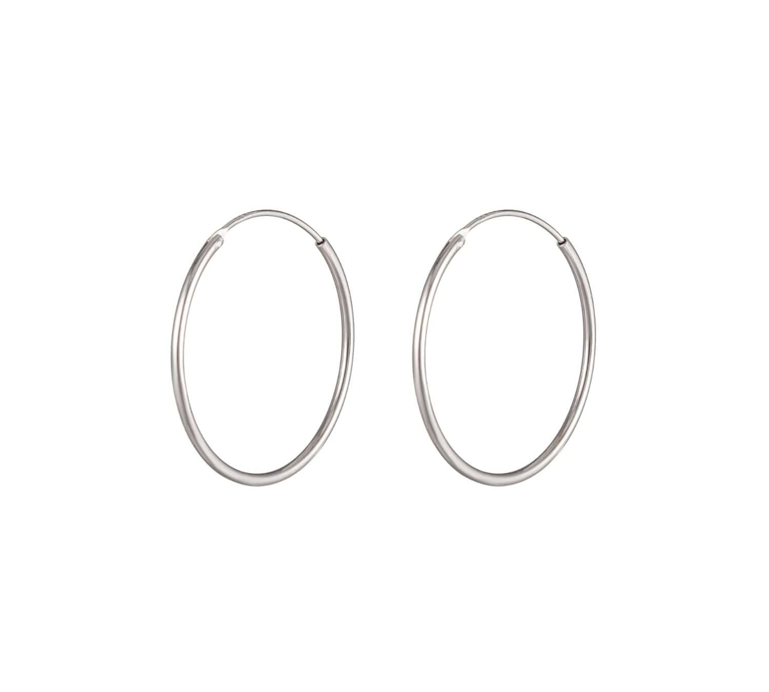 Large Thin Hoop Earrings Sterling Silver