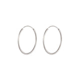 Large Thin Hoop Earrings Sterling Silver