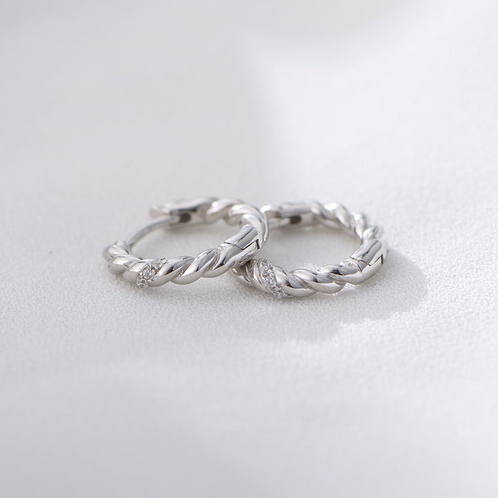 Twisted Hoop Earrings Sterling Silver