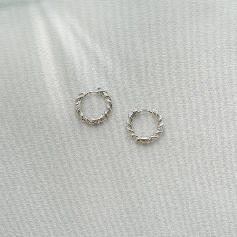 Twisted Hoop Earrings Sterling Silver