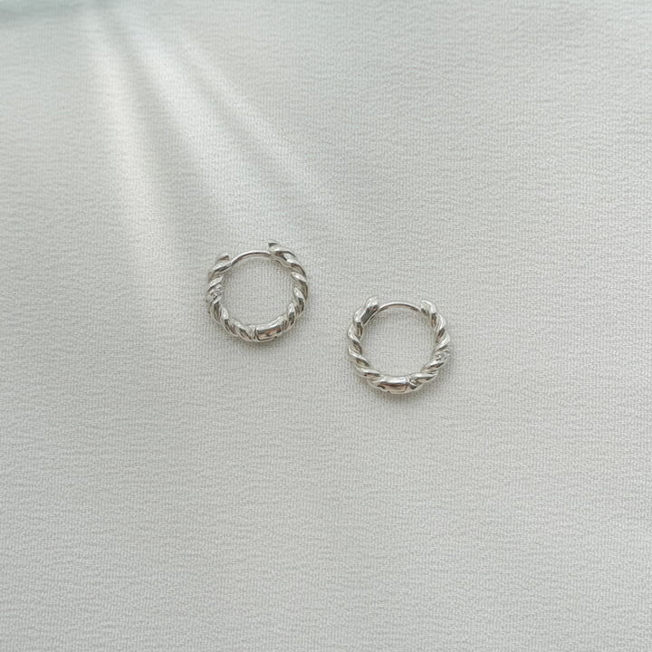 Twisted Hoop Earrings Sterling Silver
